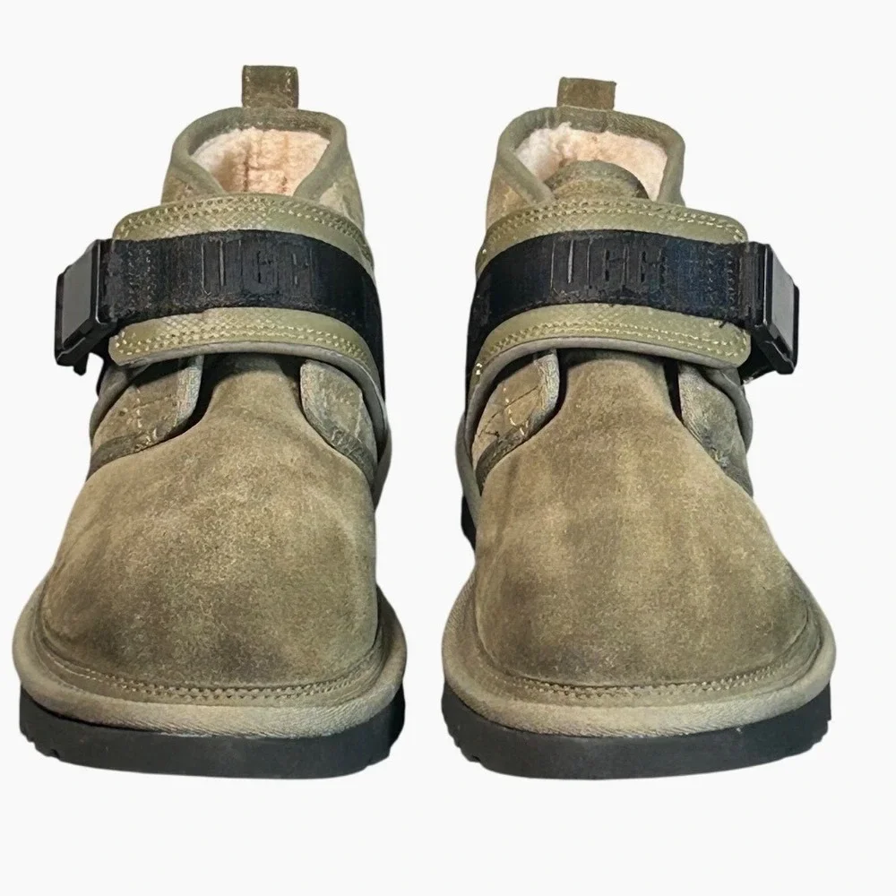 UGG Neumel Snapback Olive Green Suede Buckle Boots Streetwear Outdoor Mens Sz 10